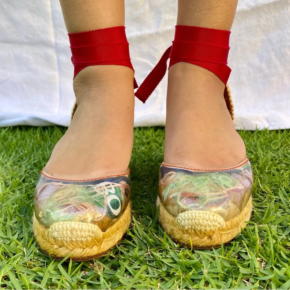 Christian Louboutin “Trash” Wedge Espadrilles Sandal